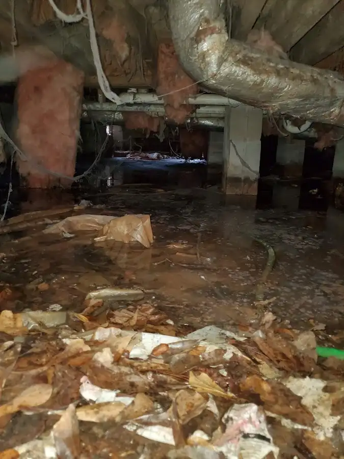 Crawl space flood assessment for Commercial Water Damage Restoration in Tupper Lake